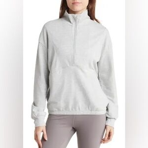 Womens Z by Zella 3/4 sleeve zip sweatshirt pullover gray size medium